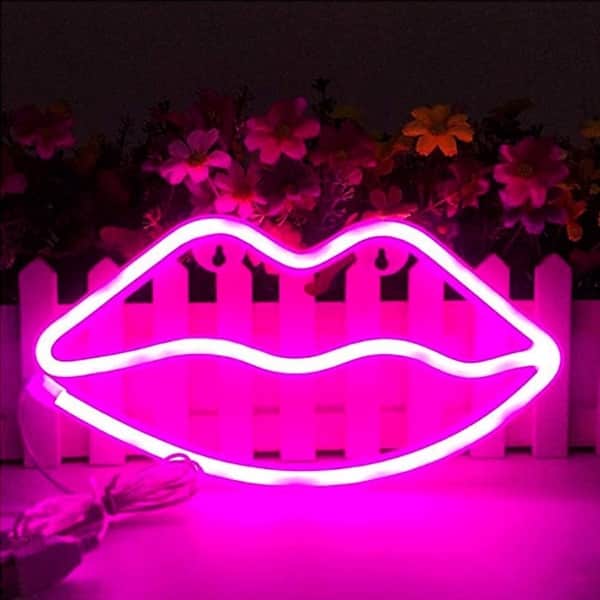 hadiah kado ulang tahun untuk istri tercinta yang unik, sederhana dan berkesan; Lip Shaped Neon LED Signs