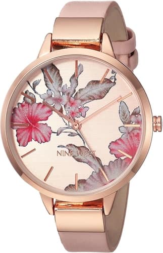 hadiah kado ulang tahun untuk sahabat wanita/perempuan yang murah dan berkesan; jam tangan kulit motif bunga