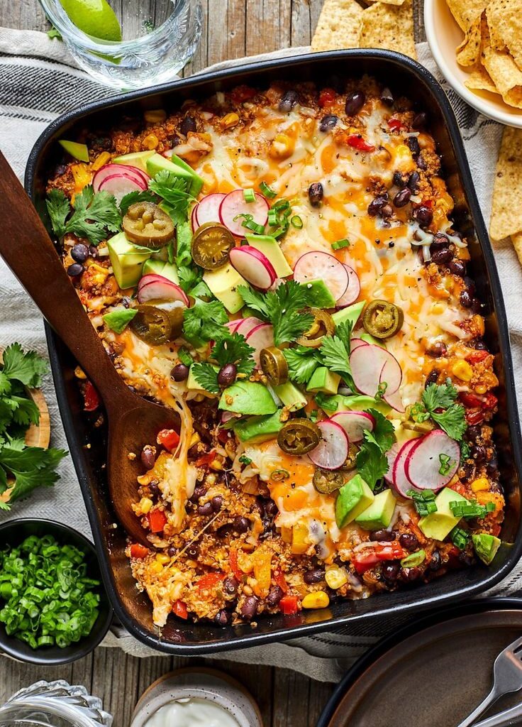  Black Bean Quinoa Enchilada Bake